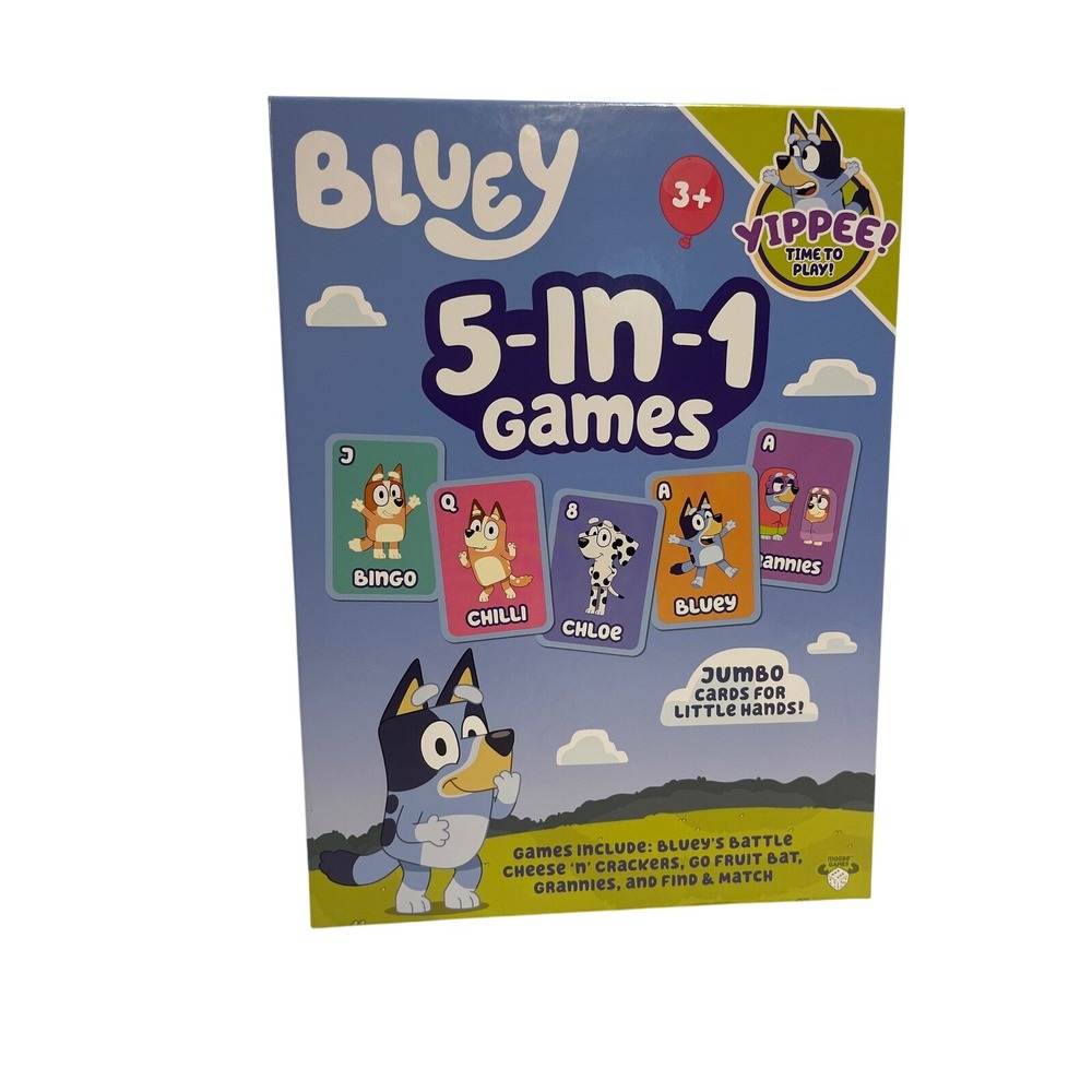 Bluey 5 in 1 Games Jumbo‎ Cards for Kids Ages 3 and Up Family Fun